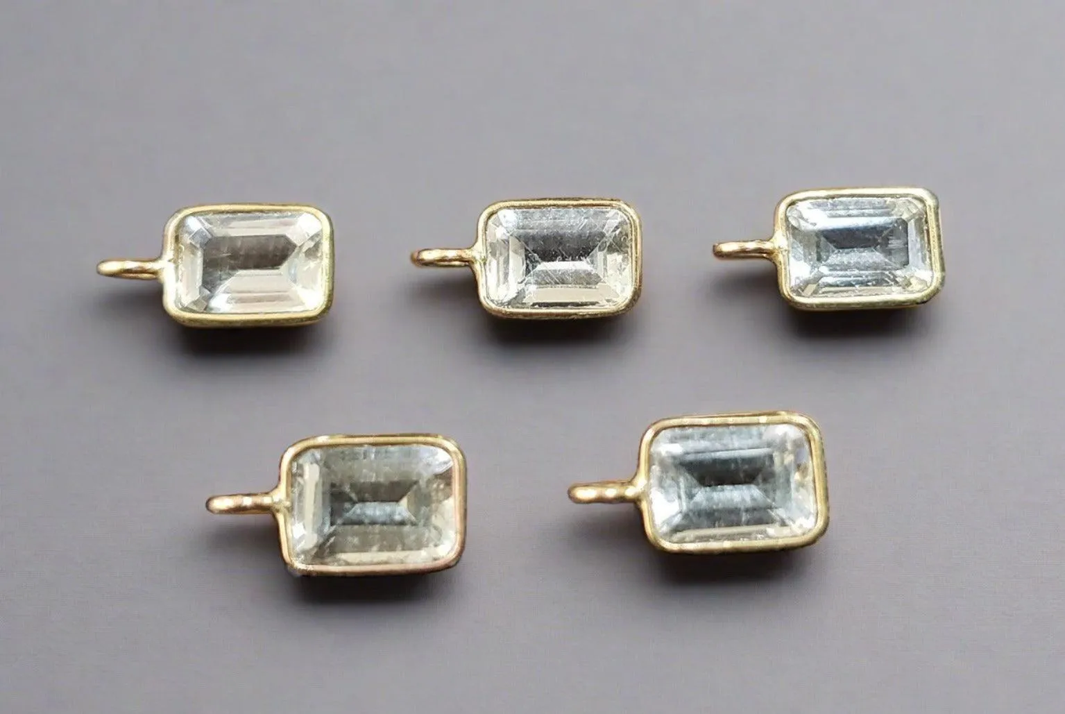 14k Green Aquamarine Charm Pendant