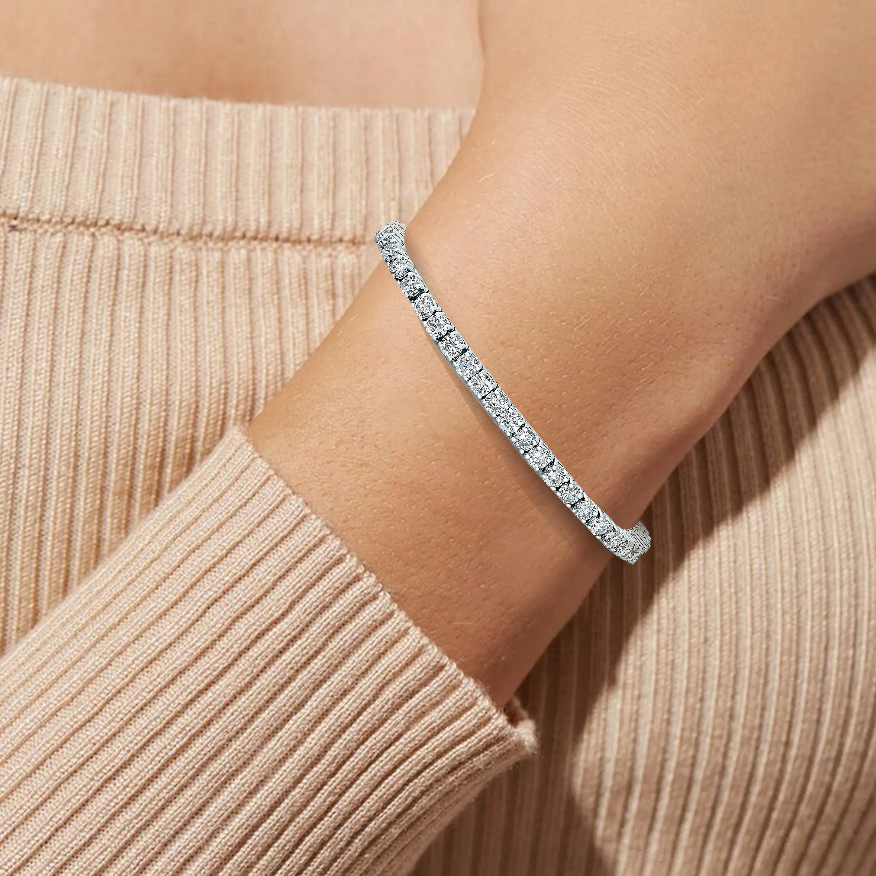 5 cttw Diamond Classic Tennis Bracelets in 10K White Gold
