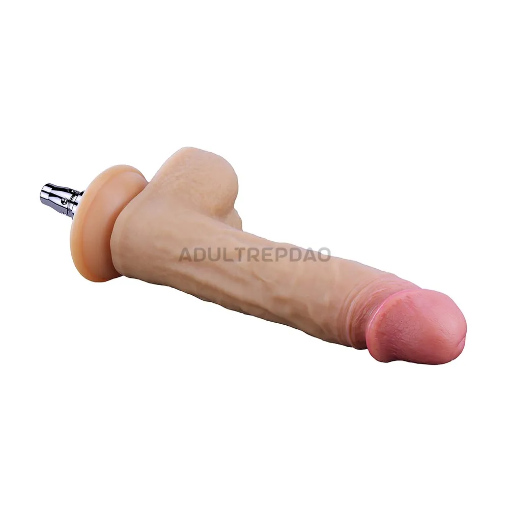 7.87-inch Dual Density Realistic & Erect Silicone Dildo Attachment for Lustti Sex Machines