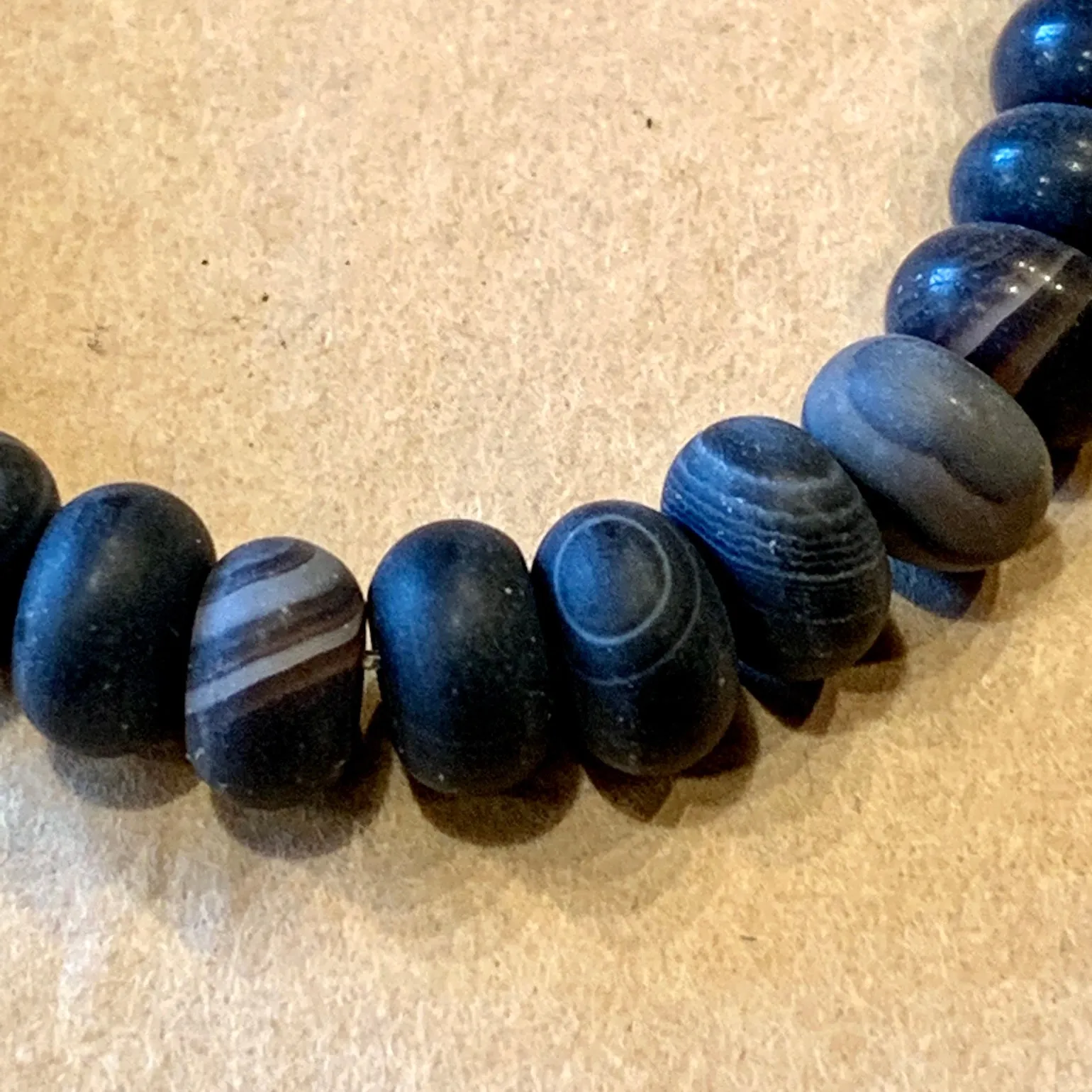 8mm Striped Agate Rondelles, Afghan