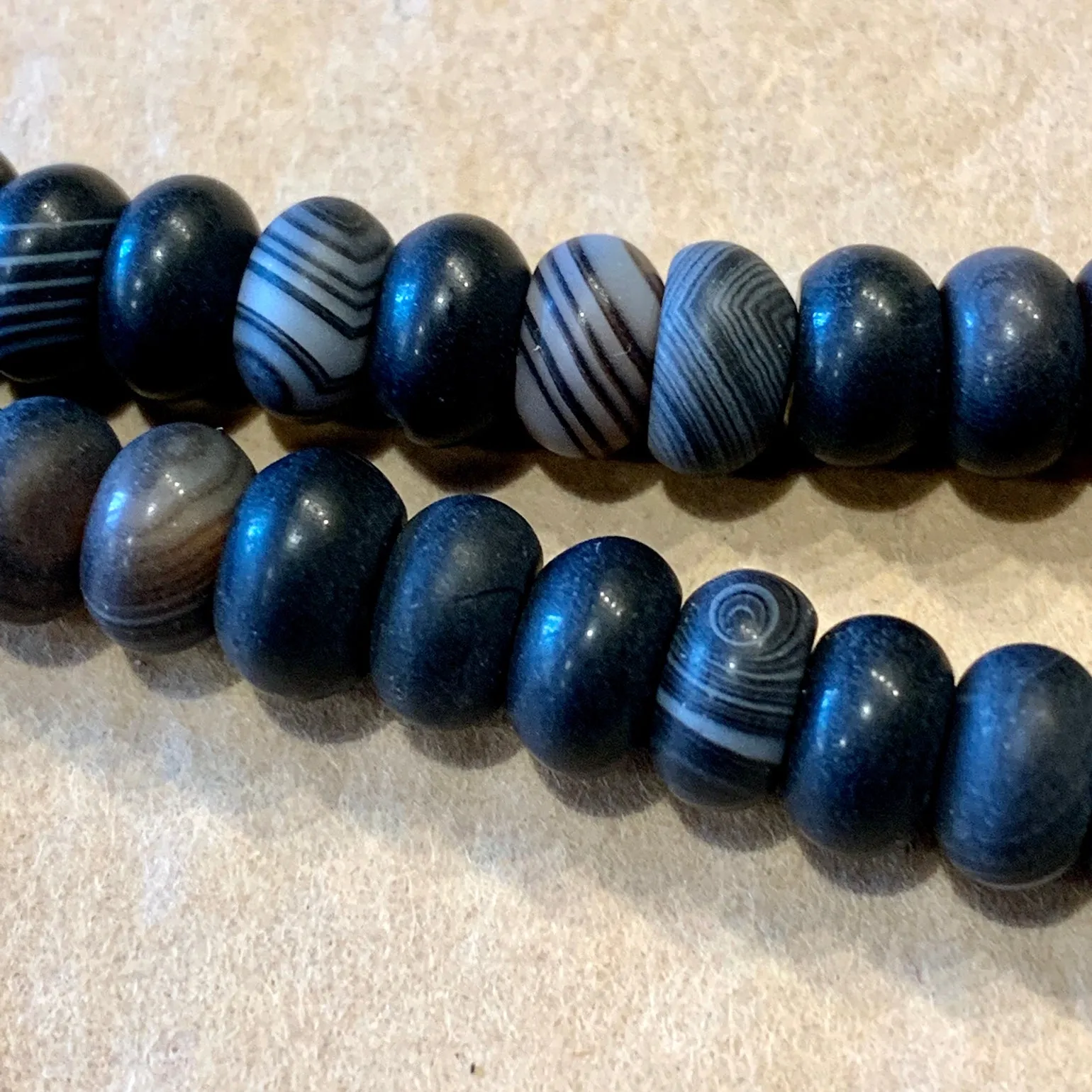 8mm Striped Agate Rondelles, Afghan