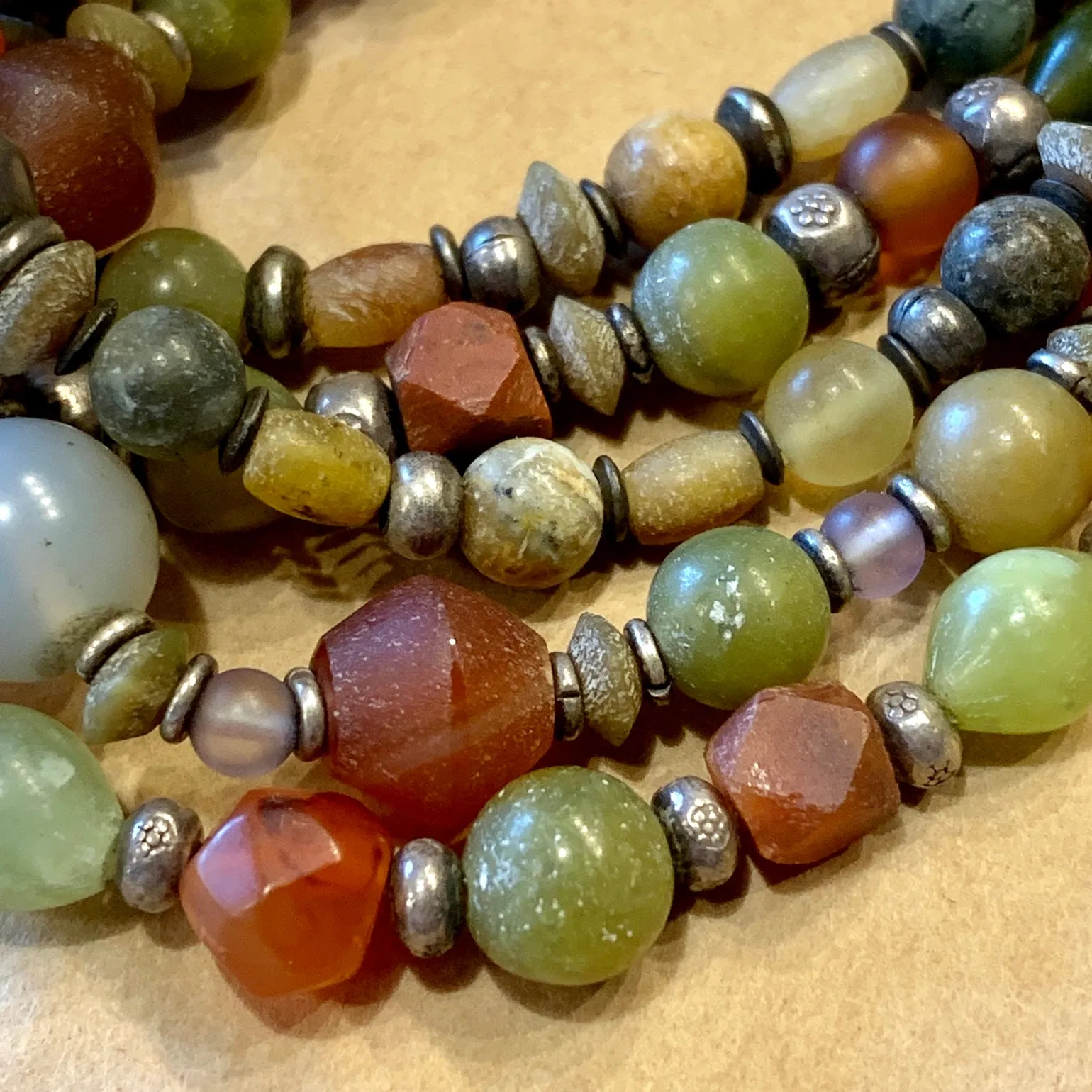 8mm Striped Agate Rondelles, Afghan