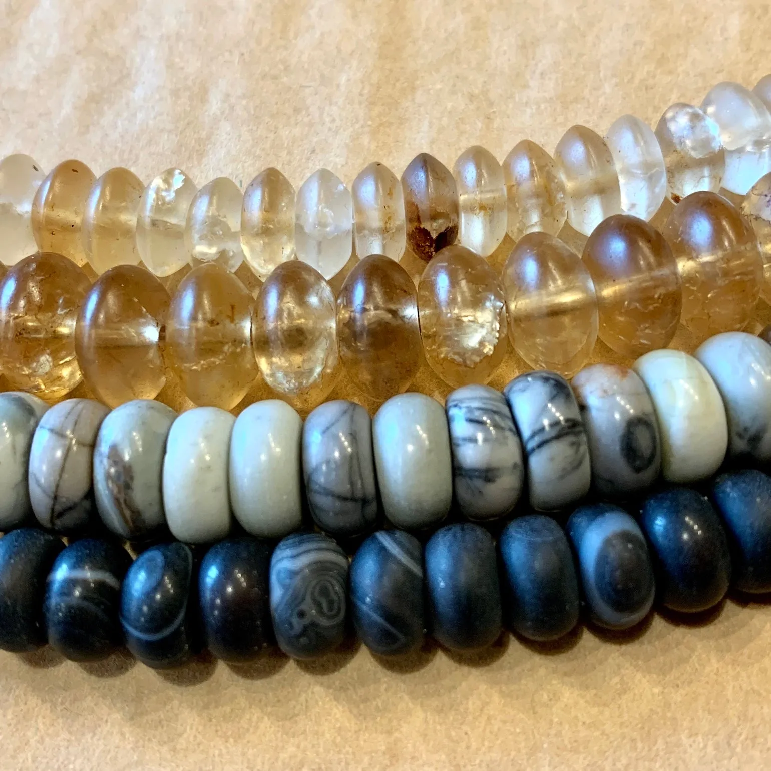 8mm Striped Agate Rondelles, Afghan