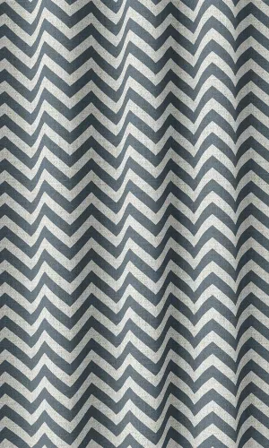 'Bayadere' Chevron Print Window Blinds (Petrol Blue/ White)