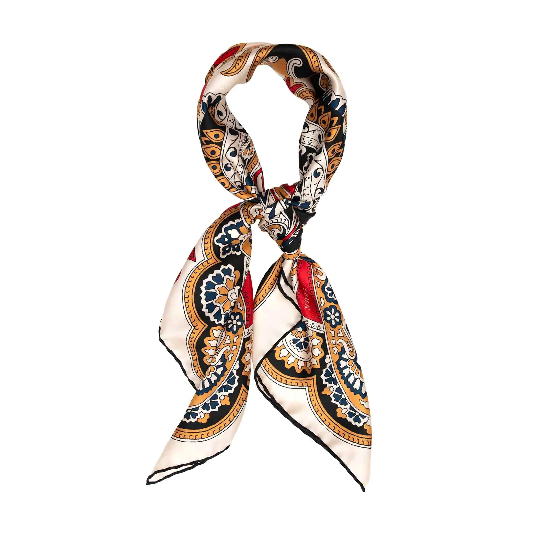 Beatrice White and Gold  Silk Scarf