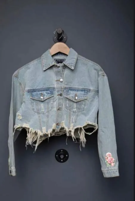 Blue Denim Howdy Boots Crop Jacket
