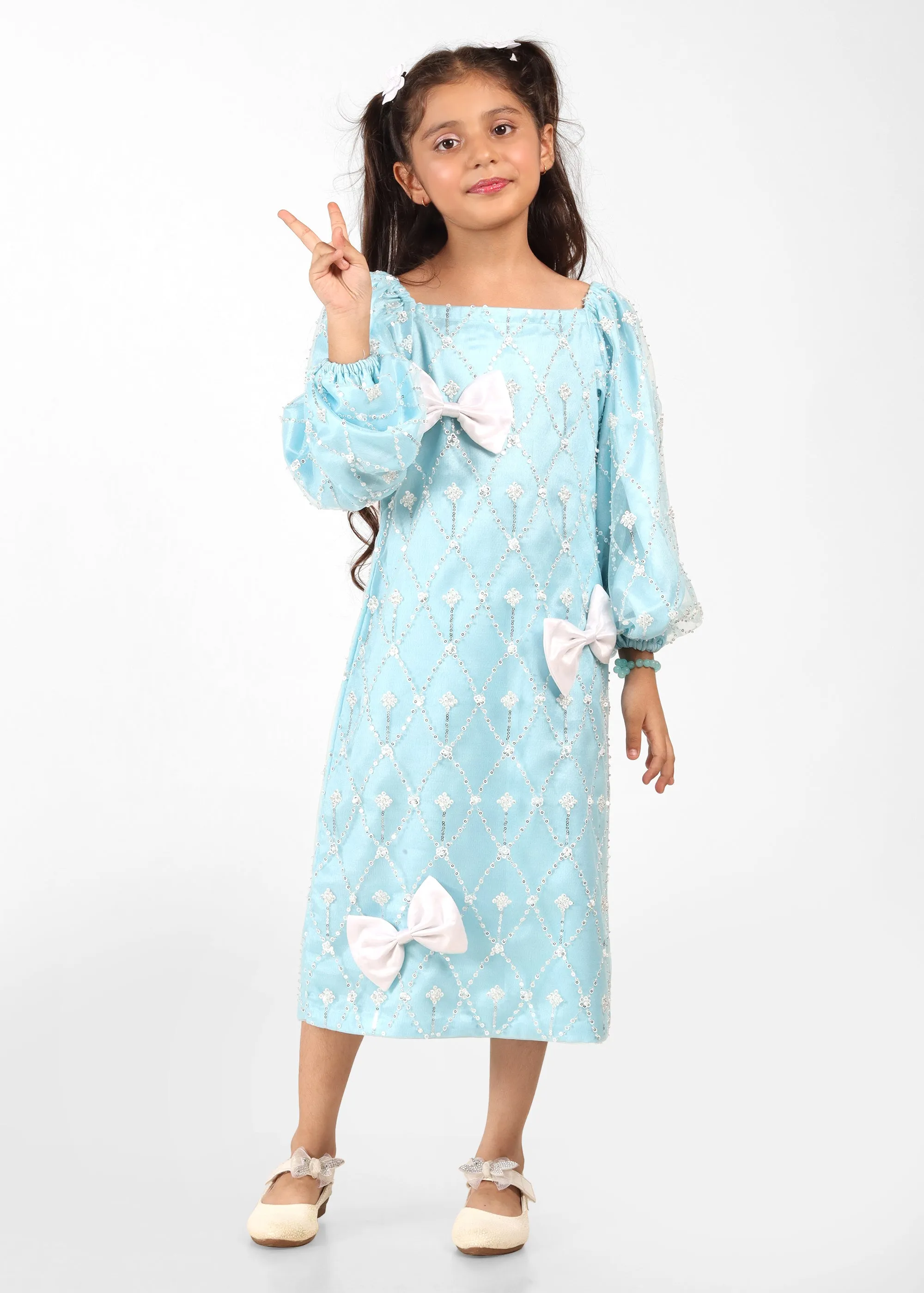 Blue Diamond Bow Dress