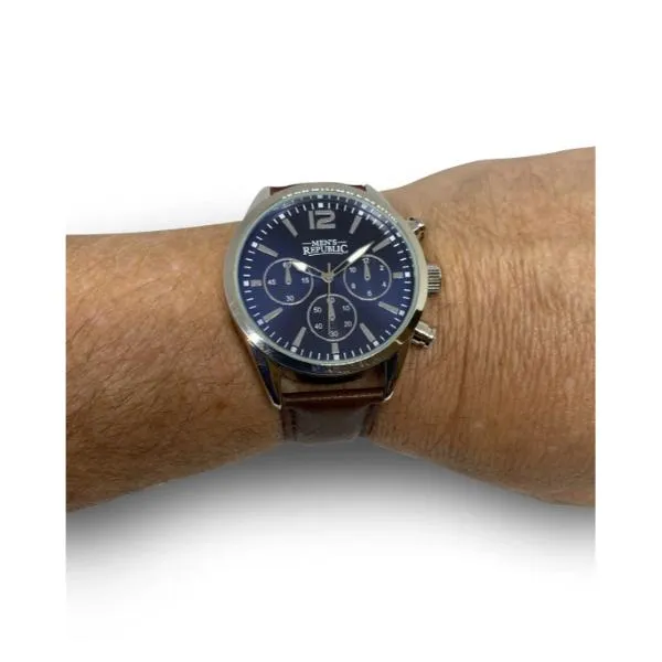 Blue Face Mens Republic Watch Set With 4 Bracelets