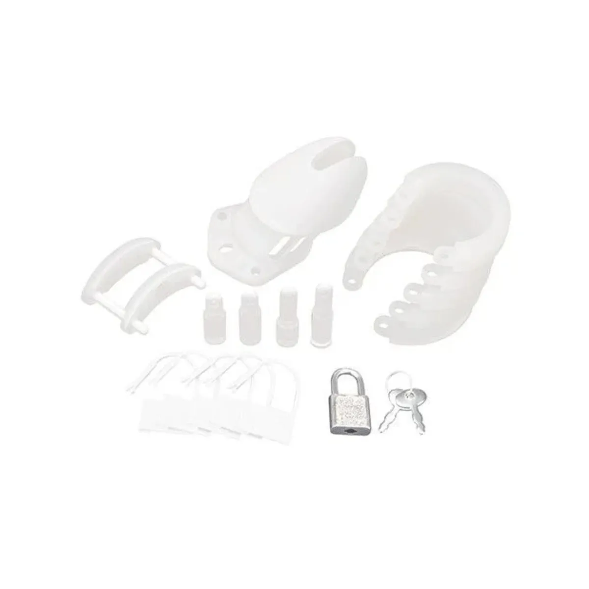 Blue Line Silicone Chastity Cage White