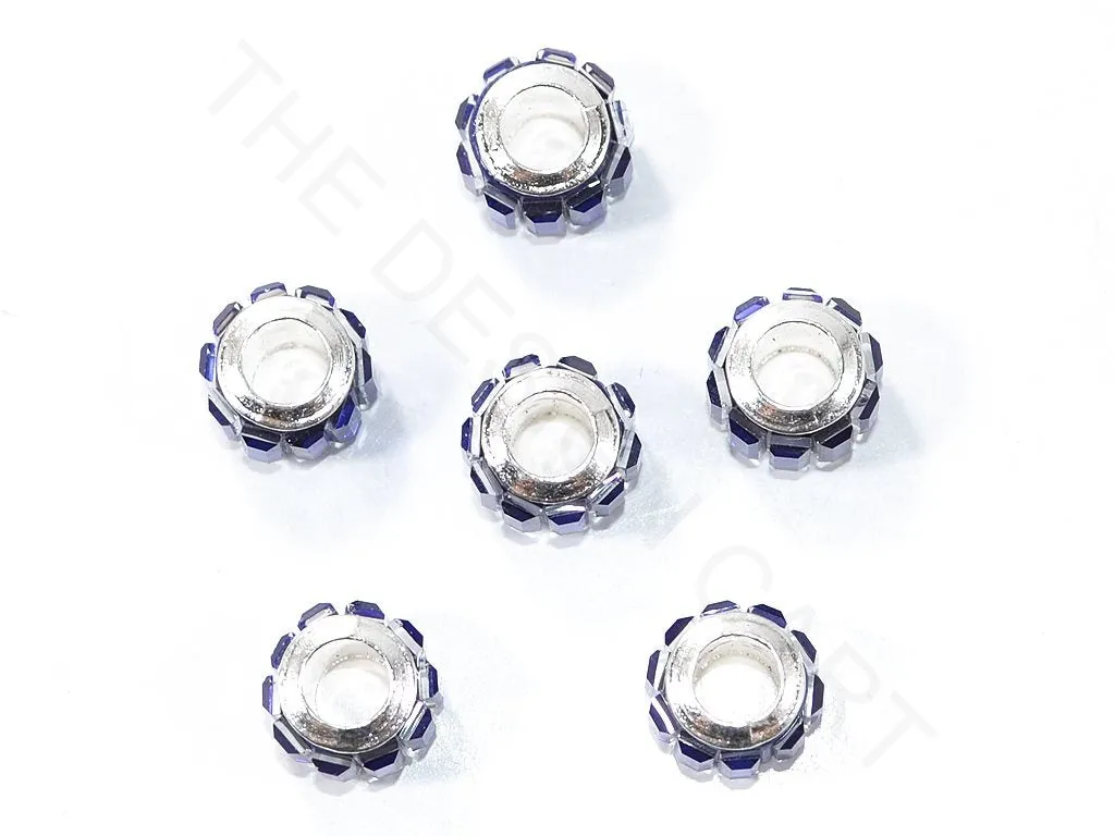 Blue Spacer Beads with Glass Stones