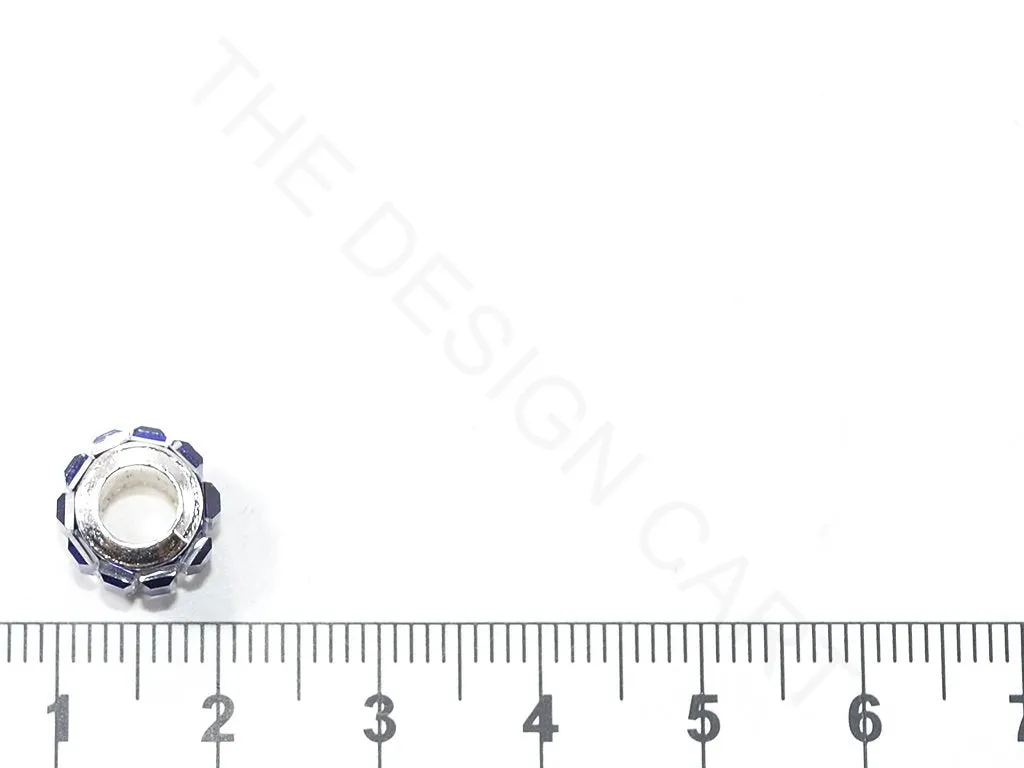 Blue Spacer Beads with Glass Stones
