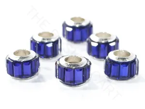 Blue Spacer Beads with Glass Stones