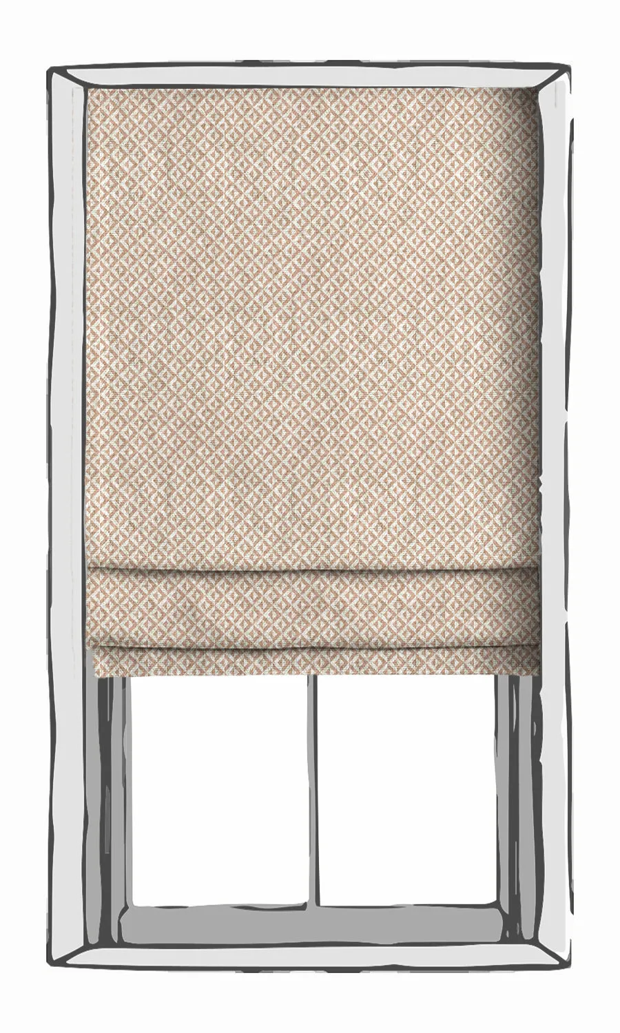 'Bolzano' Modern Geometric Print Shades (Blush Pink/ White)