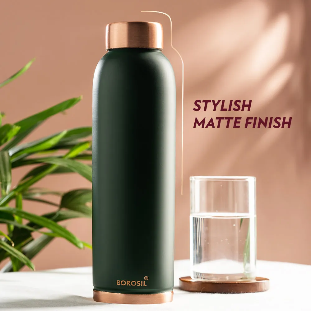Borosil Eco Copper Bottle, Green - Personalise