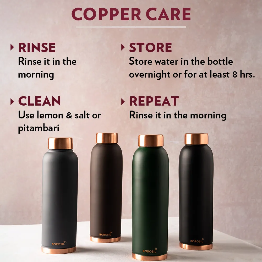 Borosil Eco Copper Bottle, Green - Personalise