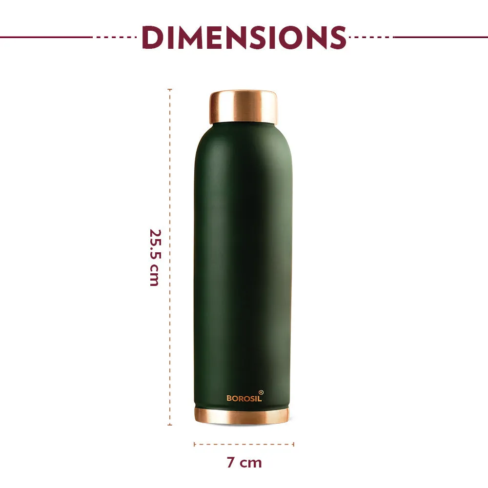 Borosil Eco Copper Bottle, Green - Personalise