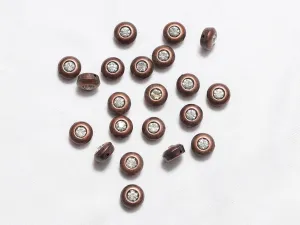 Bronze Circular Fancy Designer Plastic Beads - 12 mm