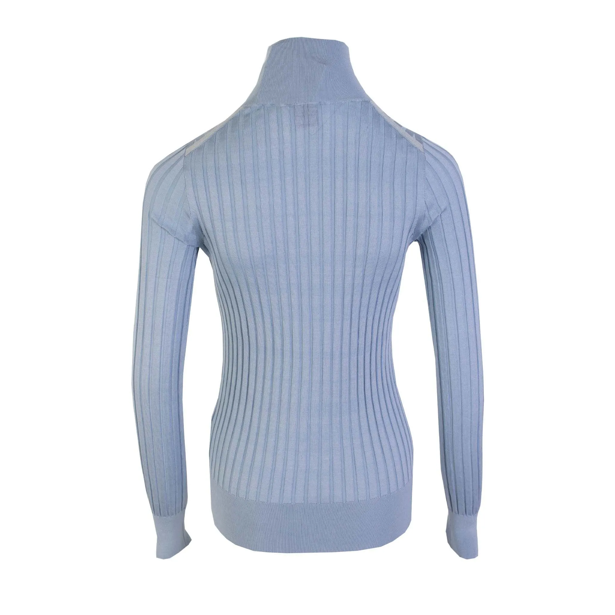 Burberry Elegant Silk Turtleneck Sweater in Light Blue
