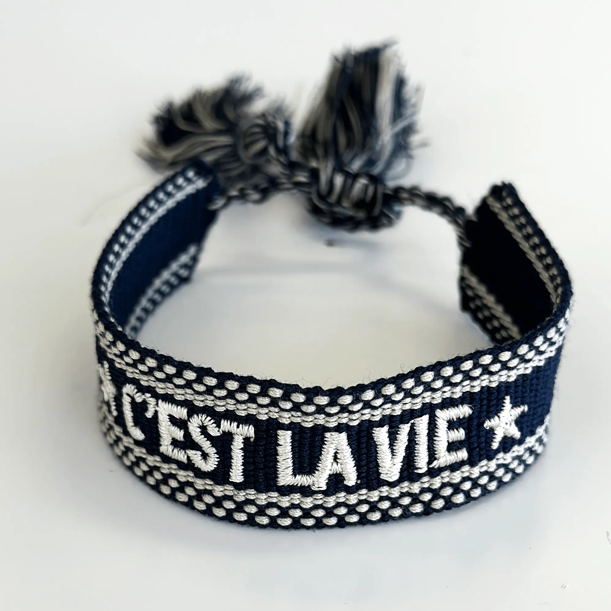 C'est La Vie Adjustable Bracelet | Navy/Natural