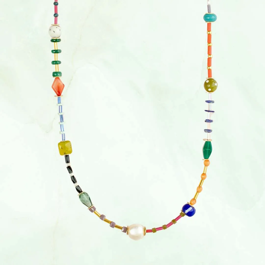 Colorful Beaded Necklace by Jill Makes