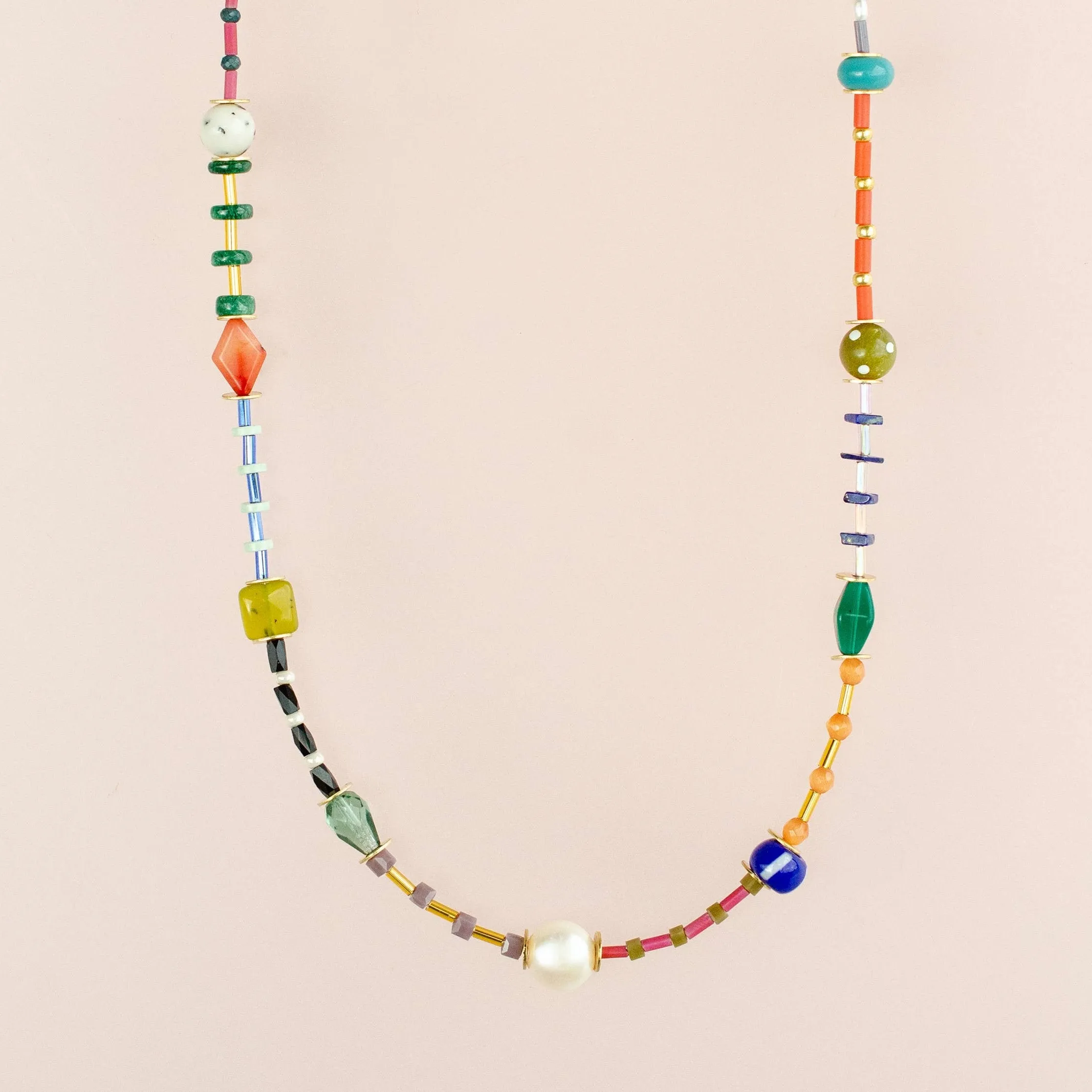 Colorful Beaded Necklace by Jill Makes