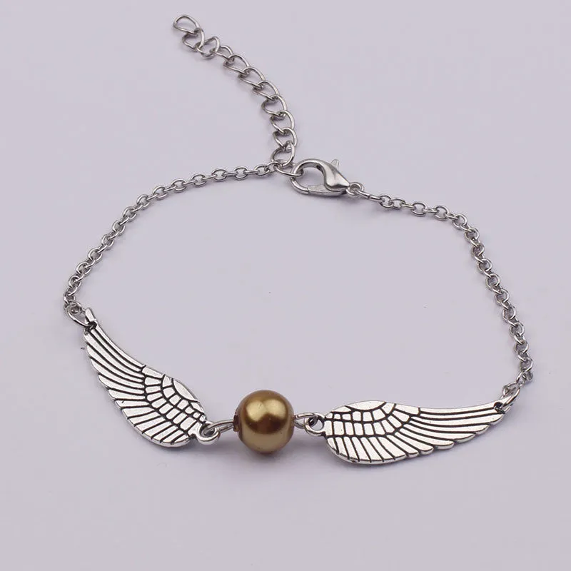 Creative Harry Potter Wings And Pearl Bracelet
