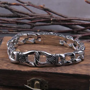 Curb Cuban Chain Silver Color Viking Bracelets
