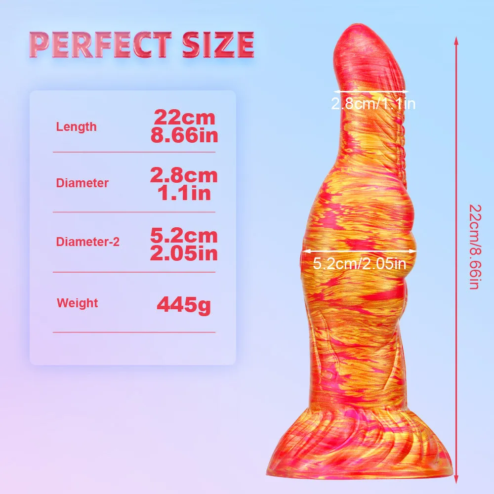 Exotic Anal Dildo Butt Plug - Fantasy Color-Mixing Silicone Monsterdildo Sex Toys for Women
