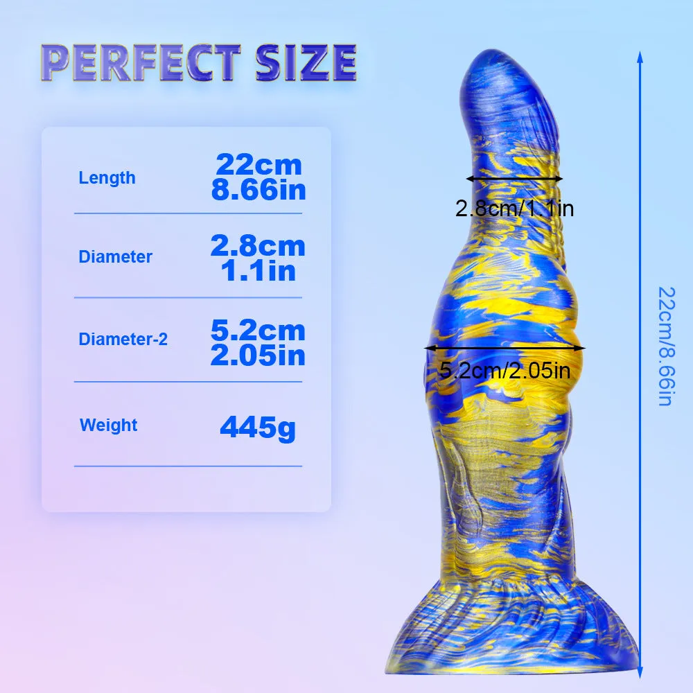 Exotic Anal Dildo Butt Plug - Fantasy Color-Mixing Silicone Monsterdildo Sex Toys for Women