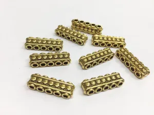 Golden 5 Hole Designer Metal Spacer Beads