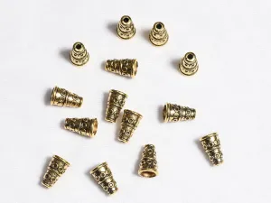 Golden Triangular Plastic Beads - 16x10 mm