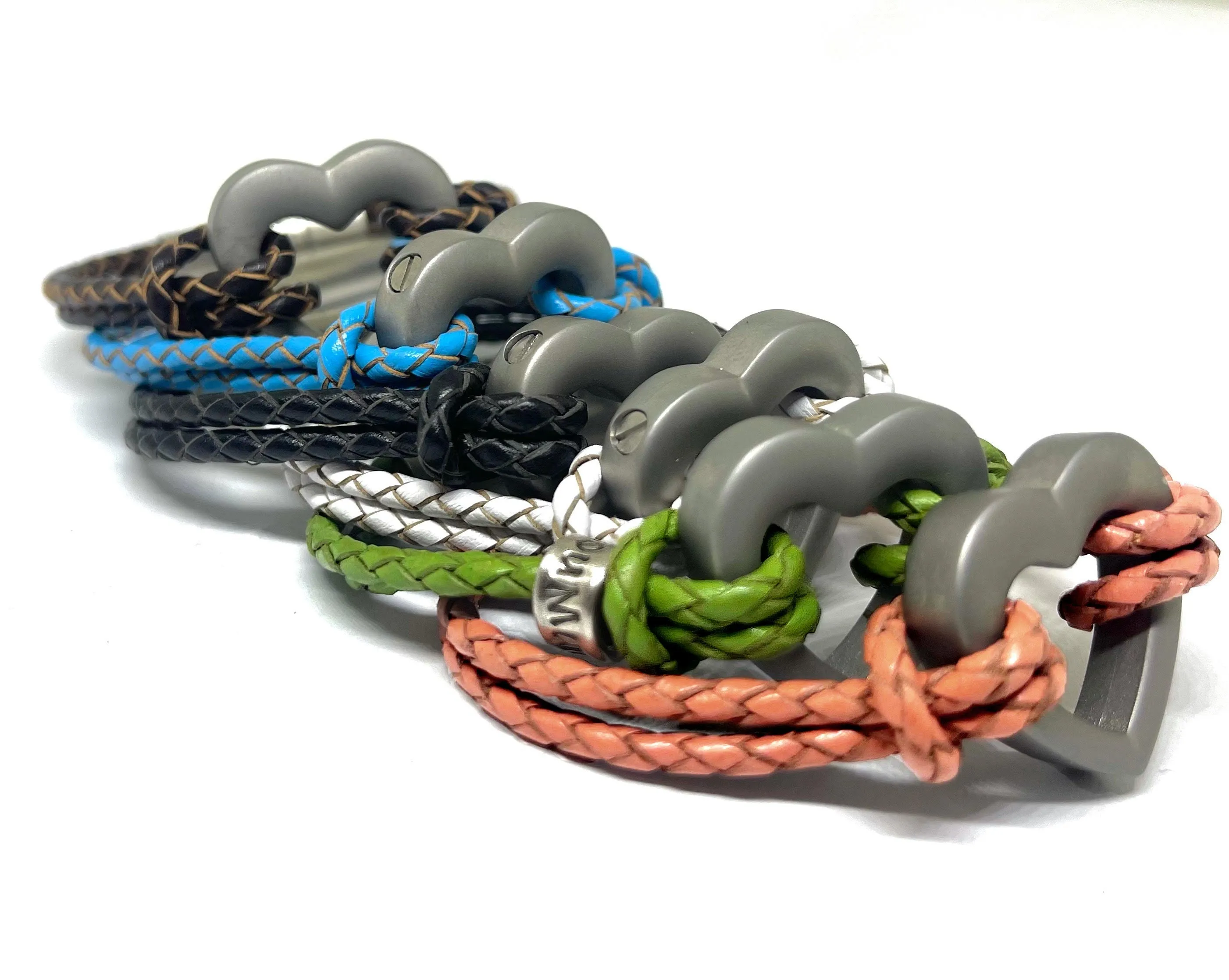 Green Braided 3mm Leather Heart Memorial urn Bracelet