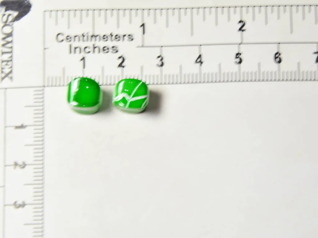 Green Cubical Designer Plastic Beads