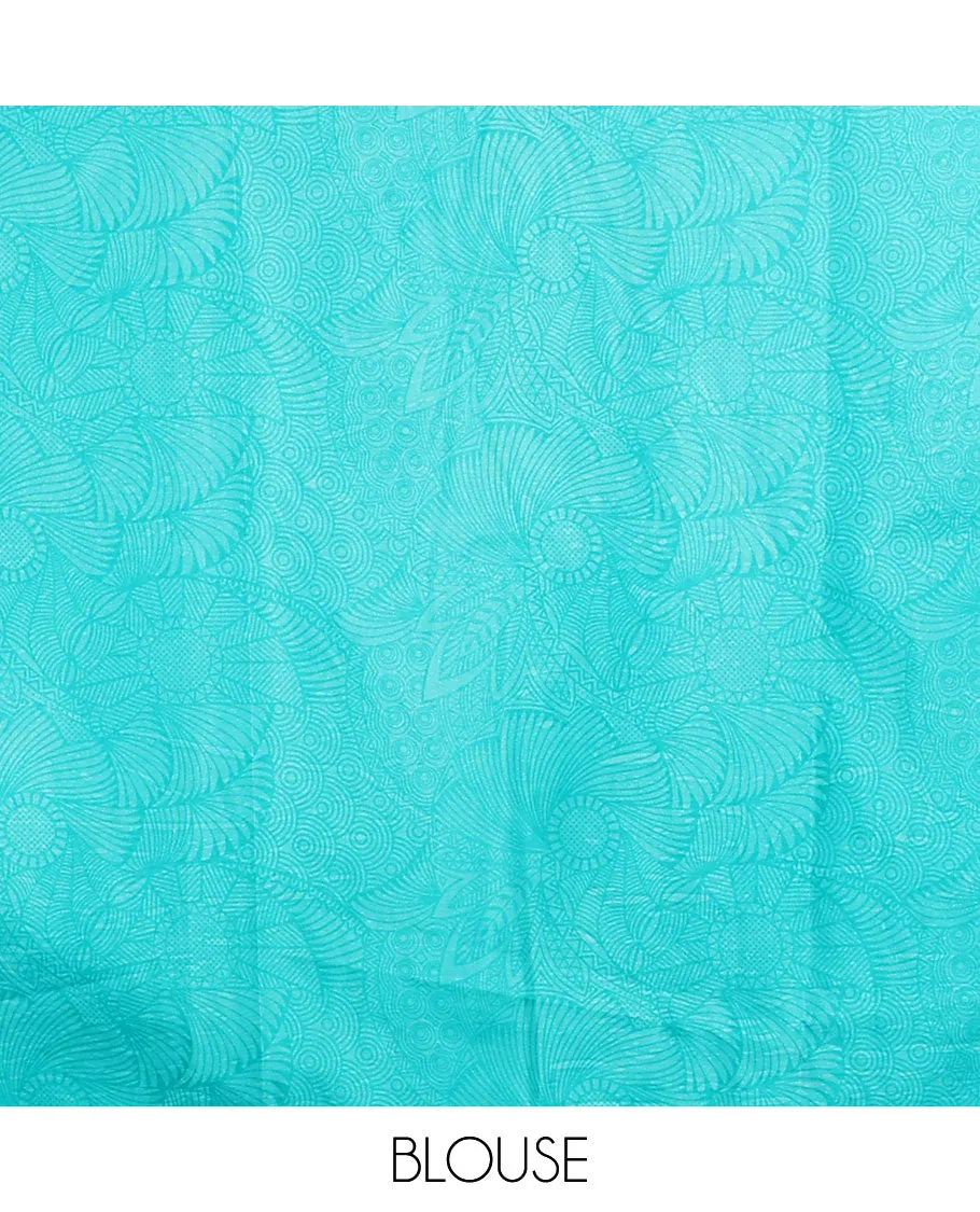 Grey floral vine semi-banaras printed saree, contrast floral printed border & intricately printed pallu