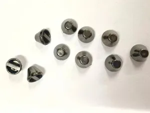 Gun Metal Gray Flat Triangular Plastic Stud Beads- 12 mm