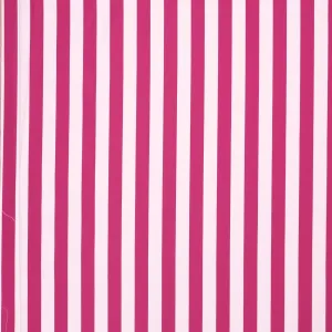 Ivory and Fuchsia Stripe Printed Polyester Mikado Fabric