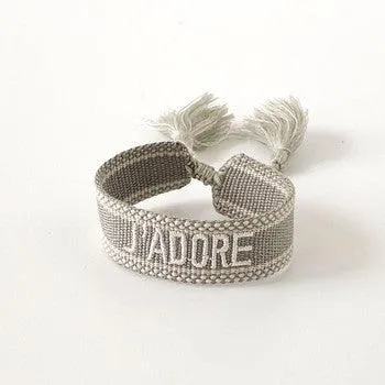 J'ADORE Adjustable Bracelet | Light Grey