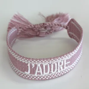 J'ADORE Adjustable Bracelet | Pale Pink/Natural