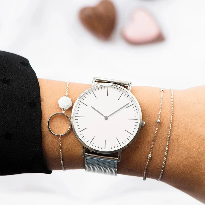 Ladies Casual Quartz Watch (Steel)