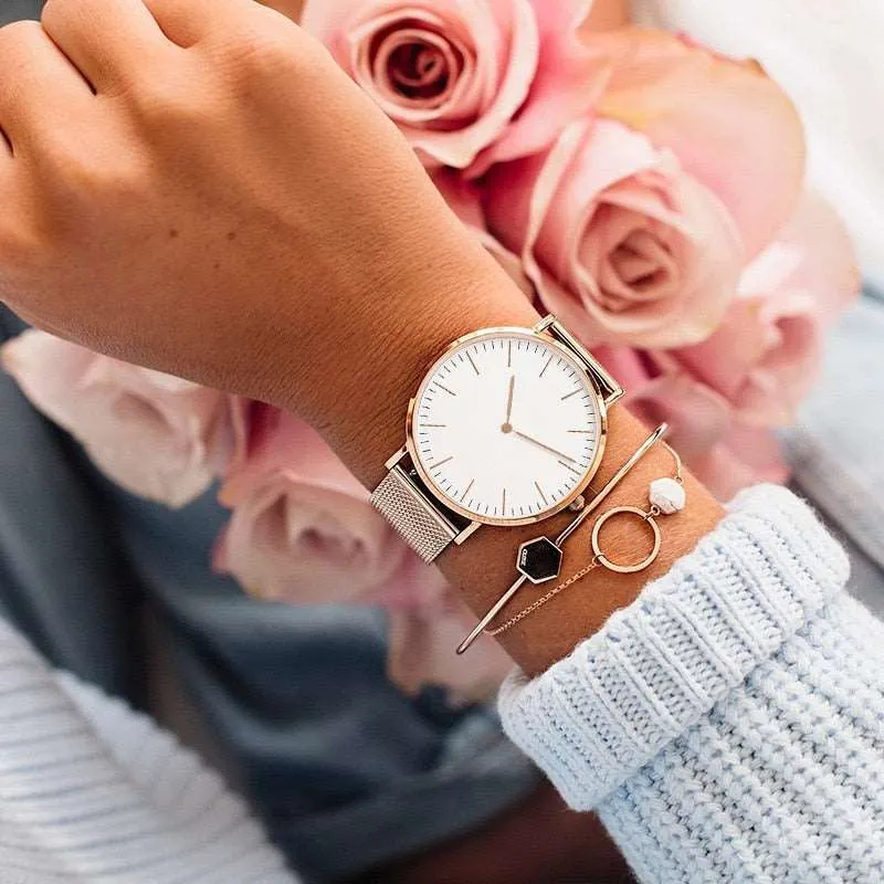 Ladies Casual Quartz Watch (Steel)