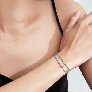 Layered Link Bracelets for Women Stainless Steel