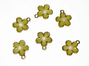 Lemon Yellow Flower Charms