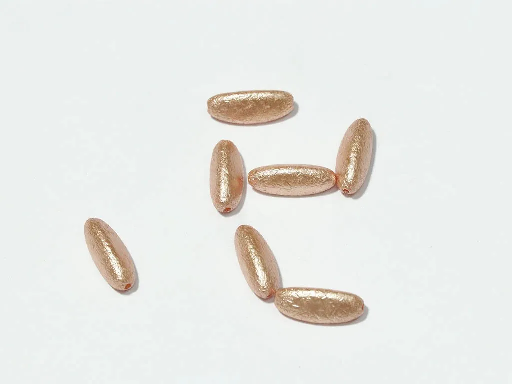 Light Copper Oval Plastic Beads - 24x10 mm