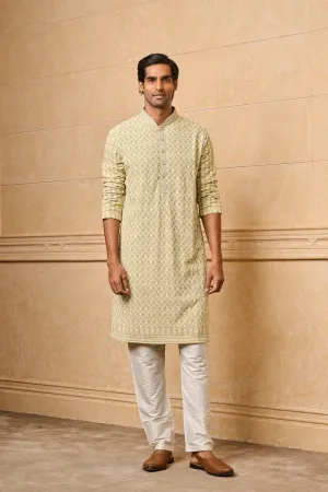 Light Green All Over Embroidered Kurta Set