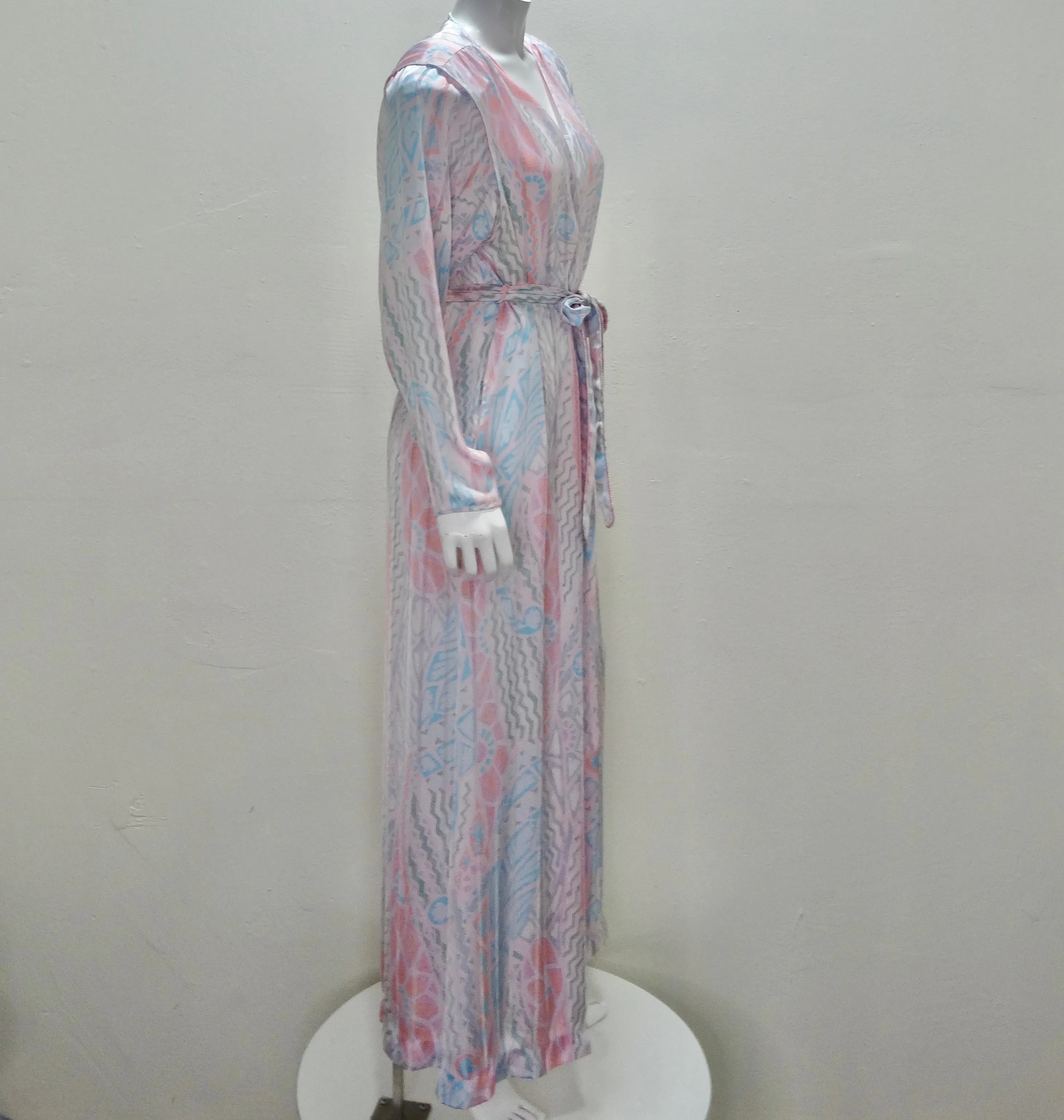 Mary Mcfadden 1980s Printed Robe