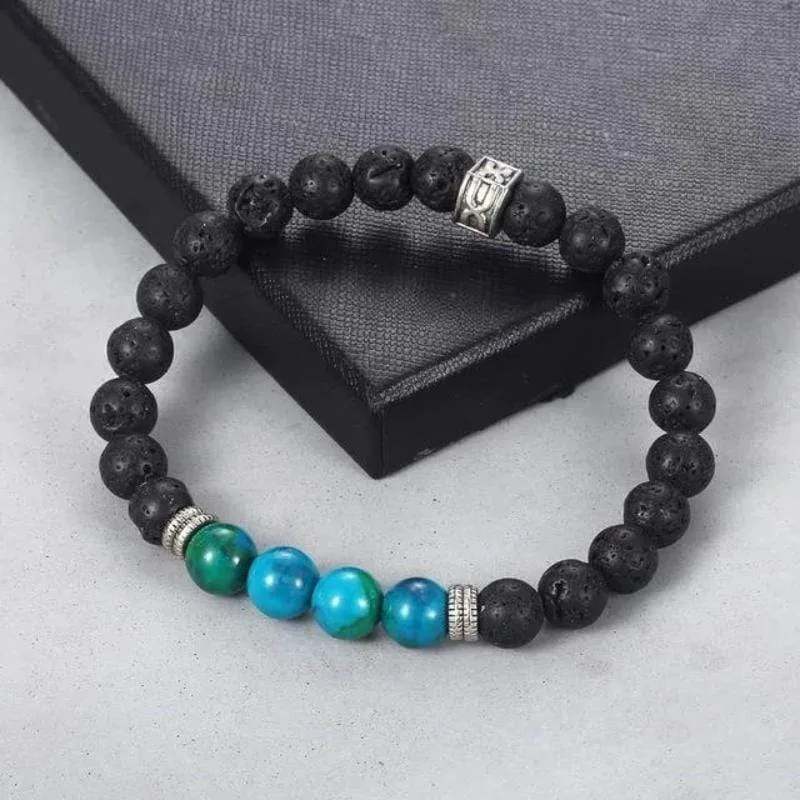 Mens Turquoise Stone Beaded Bracelets