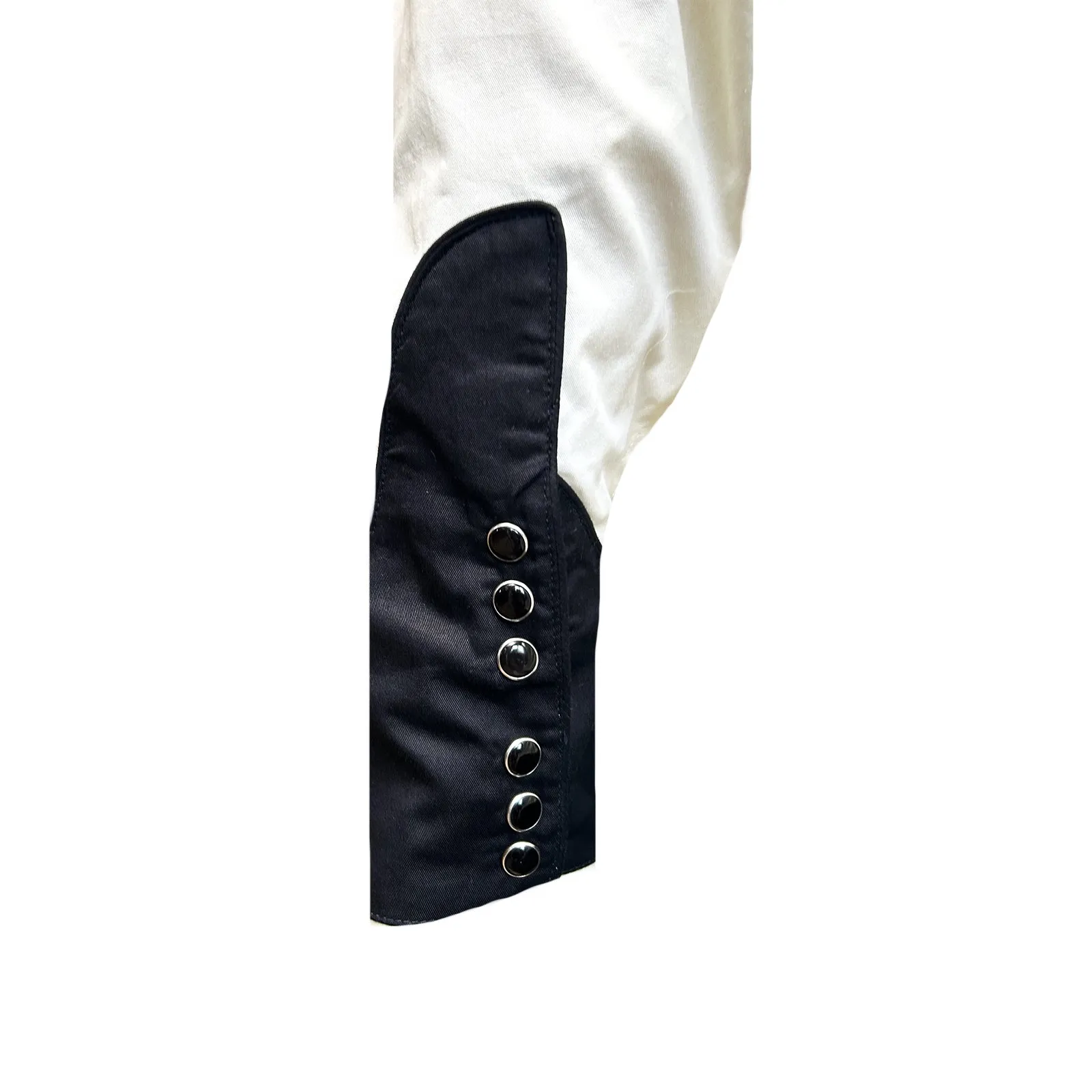 Men’s Vintage 2-Tone Khaki & Black Floral Embroidered Western Shirt