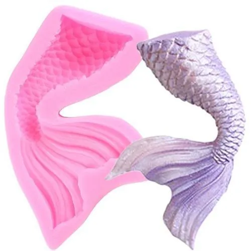 Mermaid Fish Curved Tail Silicone Fondant & Chocolate Mold Small