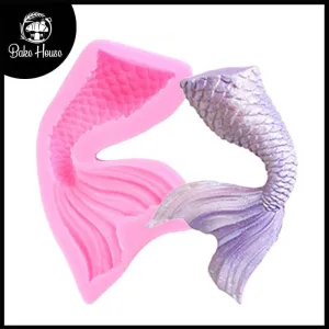 Mermaid Fish Curved Tail Silicone Fondant & Chocolate Mold Small