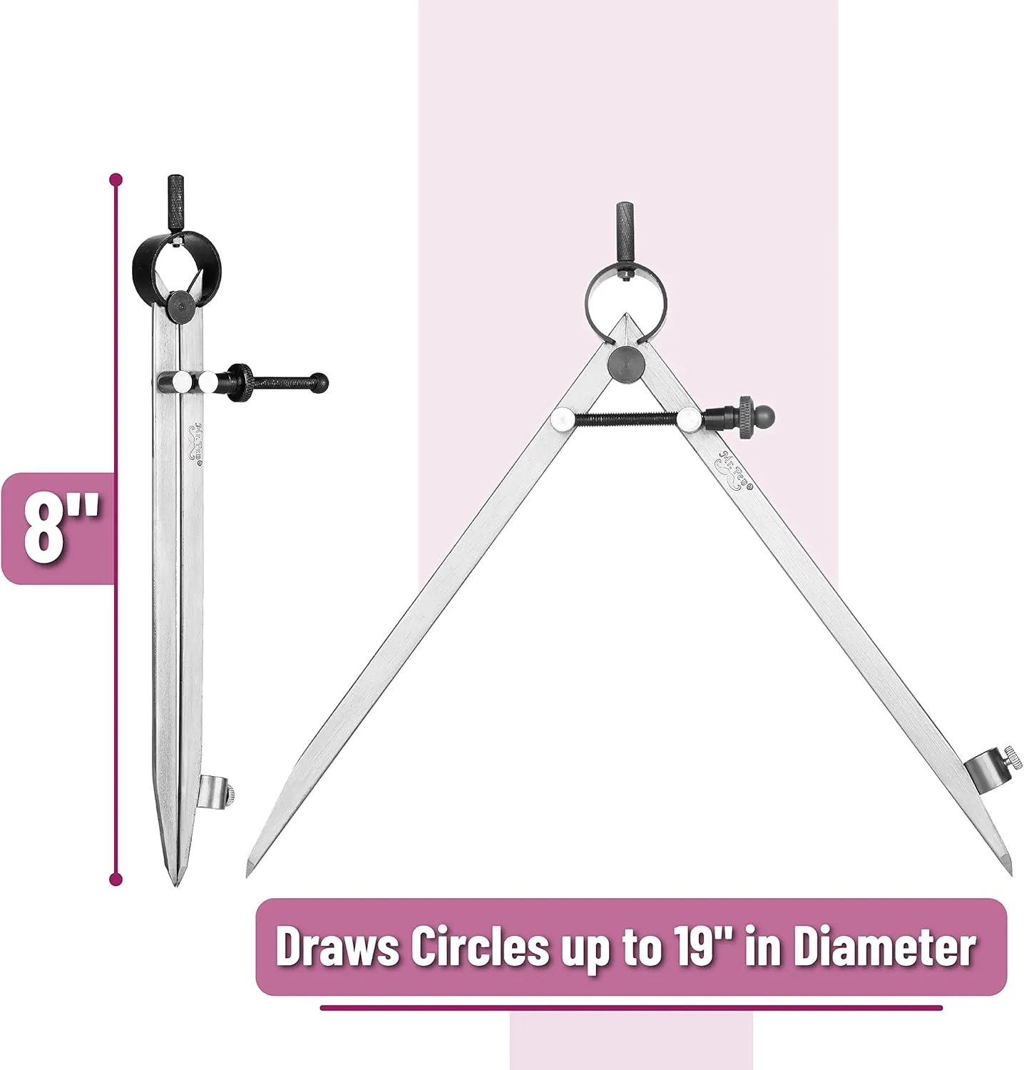 Mr. Pen- Professional Compass with Lock, 8 inch, Pencil Compass, Woodworking Compass, Compass for Geometry, Wing Divider, Compass Drawing, Drafting Compass, Carpenter Compass, Scribe Tool